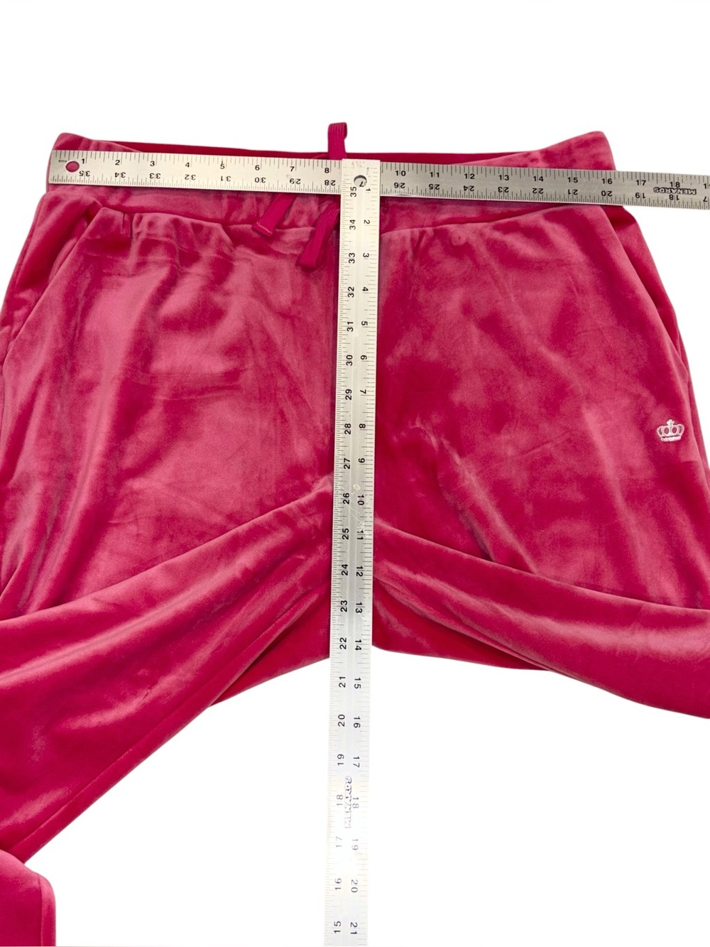 NWT Juicy Couture Velour Sweatpants Hot Barbie Pink Y2K Crown Logo Joggers Sz L - Picture 5 of 8